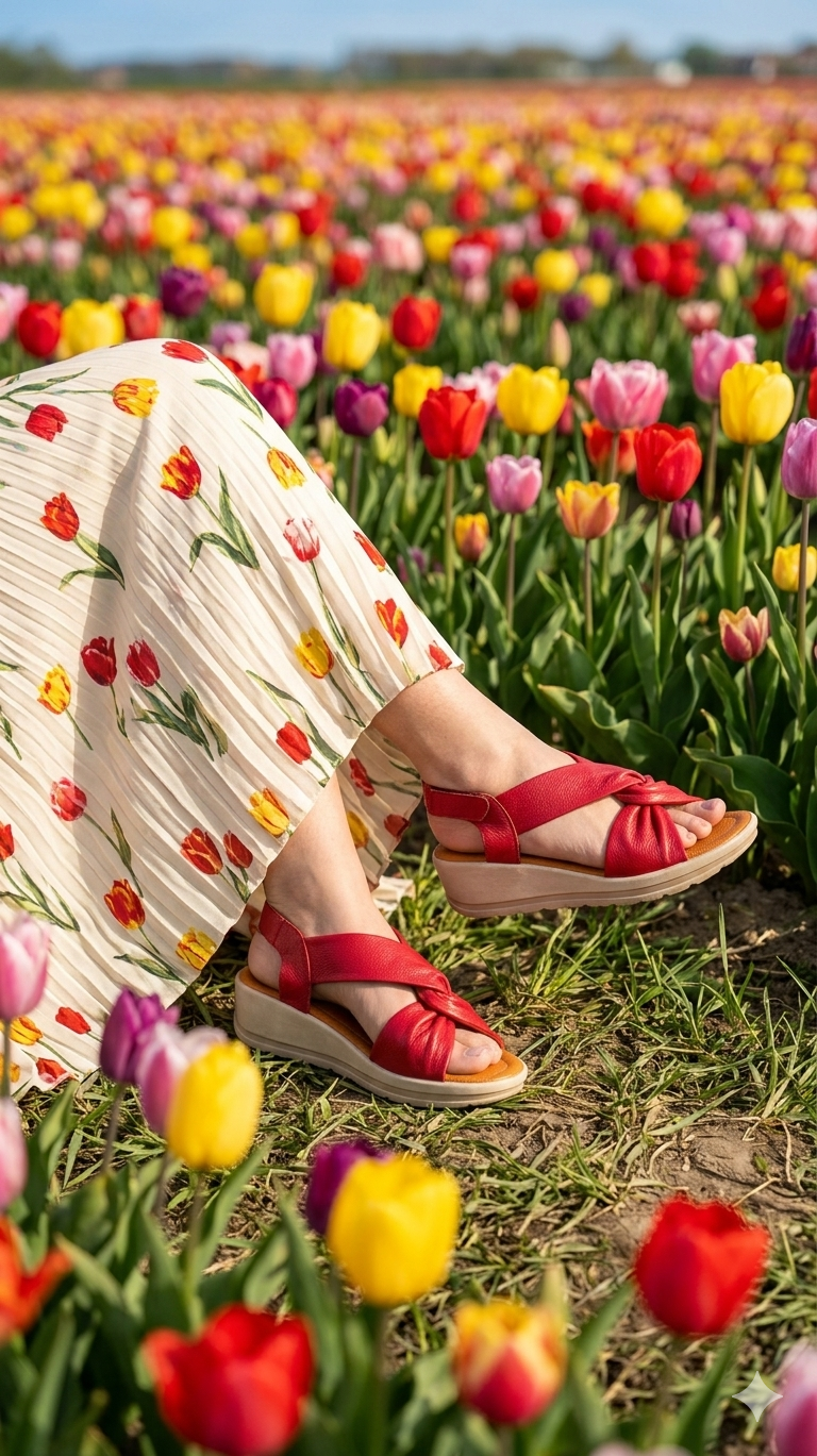 صندل گره ای زنانه چرم طبیعی